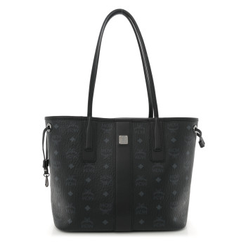 MCM Visetos Small Liz Reversible Shopper Tote Black