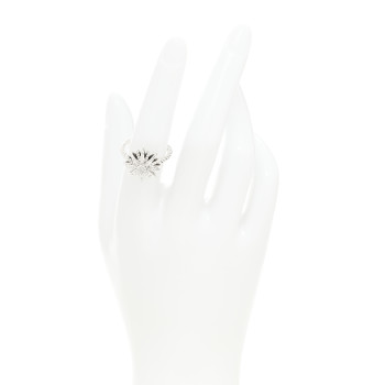 DAVID YURMAN Sterling Silver Diamond 16mm Starburst Ring 54 7