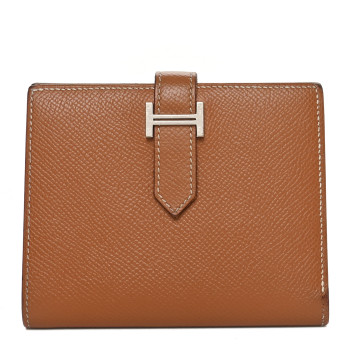 HERMES Epsom Bearn Compact Wallet Gold