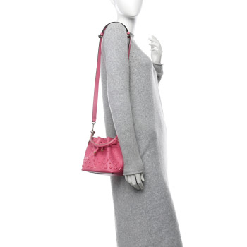 JIMMY CHOO Calfskin Star Studded Bon Bon Bucket Bag Candy Pink