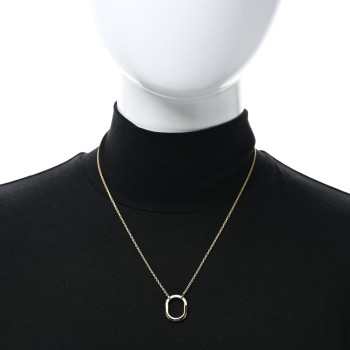 TIFFANY 18K Yellow Gold Diamond Small Lock Pendant Necklace