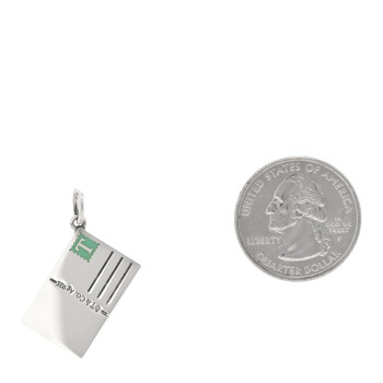 TIFFANY Sterling Silver Enamel Canada Postcard Charm Blue