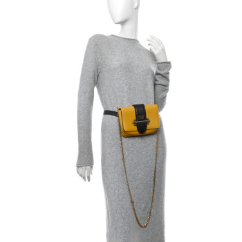 PRADA Saffiano City Calf Cahier Belt Bag Soleil Black