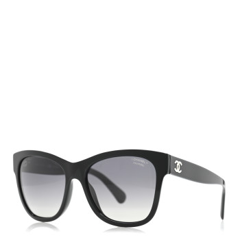 CHANEL Acetate Polarized Square CC Sunglasses 5380 Black