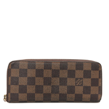 LOUIS VUITTON Damier Ebene Clemence Wallet Rose Ballerine