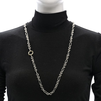 DAVID YURMAN Sterling Silver 18K Yellow Gold Figaro Link Toggle Necklace 32"