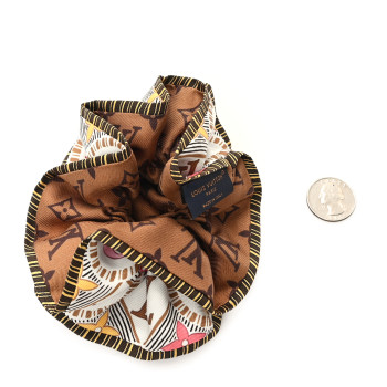 LOUIS VUITTON Silk Monogram Be Mindful Trop Chou Scrunchie