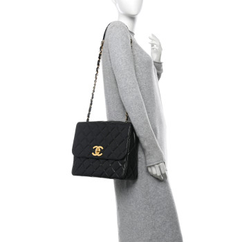 CHANEL Caviar Quilted XL Single Flap Black