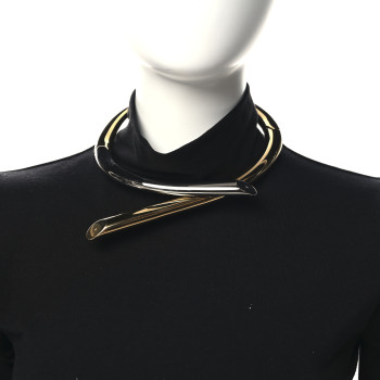 LOUIS VUITTON Collar Necklace Gold Silver