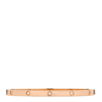 CARTIER 18K Pink Gold 10 Diamond Small LOVE Bracelet 16