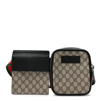 GUCCI GG Supreme Monogram Web Belt Bag Black