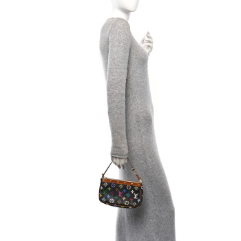 LOUIS VUITTON Monogram Multicolor Pochette Accessories Black