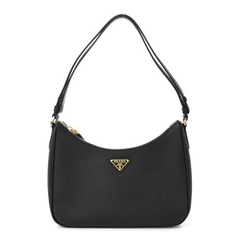 PRADA Saffiano Lux Mini Re-Edition Shoulder Bag Black