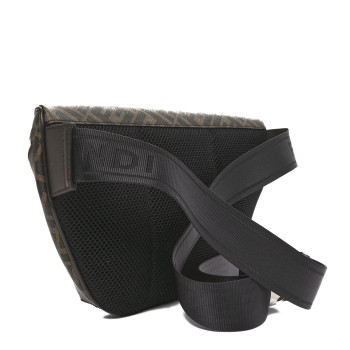 FENDI Shiny Glazed Fabric Vitello Cover FF 1974 Logo Belt Bag Tobacco Moro Giallo Ebano