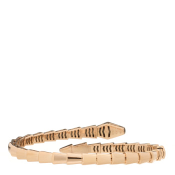 BULGARI 18K Rose Gold Diamond Serpenti Viper Bracelet S