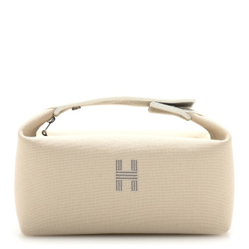 HERMES Canvas Small Bride-A-Brac Pouch Natural