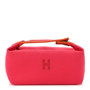 HERMES Canvas Small Bride-A-Brac Pouch Hibiscus