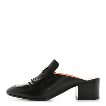 HERMES Goatskin Tuileries Mules 37.5 Black
