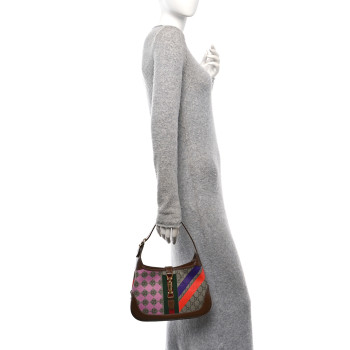 GUCCI GG Supreme Monogram Azalea Calfskin Print Web Small Jackie 1961 Hobo Multicolor