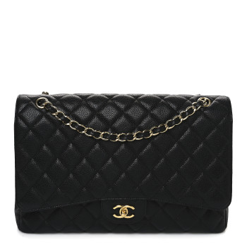 CHANEL Caviar Maxi Single Flap Black