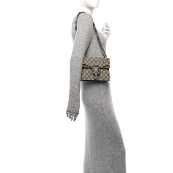 GUCCI GG Supreme Monogram Mini Dionysus Shoulder Bag Taupe