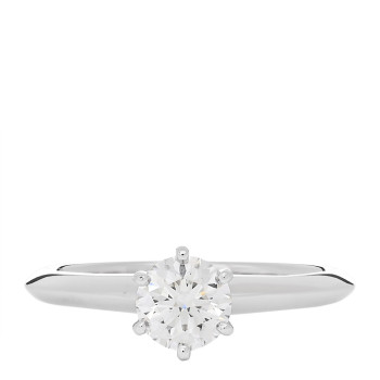 TIFFANY Platinum Diamond .68ct Solitaire Engagement Ring 53 6.25