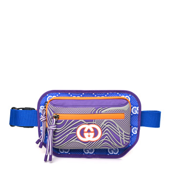 GUCCI Jersey GG Monogram All Over Sporty Belt Bag Grey White Multicolor