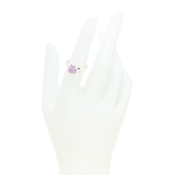 TIFFANY Sterling Silver Amethyst 7mm Paloma's Sugar Stacks Ring 52 6