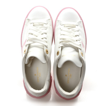 LOUIS VUITTON Calfskin LV Timeout Sneaker 40 White Rose Clair