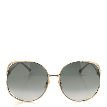 GUCCI Metal Oversized Round Frame GG0225S Sunglasses Gold