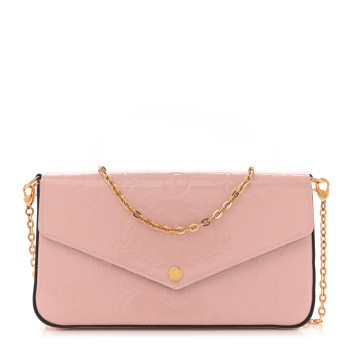 LOUIS VUITTON Vernis Felicie Chain Wallet Rose Ballerine