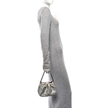 HERMES Silk Barenia Promenade du Matin Bandana 20 Bag Insert PM Gris Platine Jaune Milton Fauve