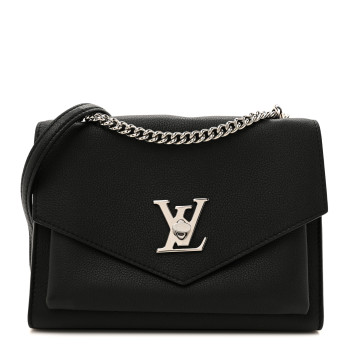 LOUIS VUITTON Calfskin Lockme II Chain Bag BB Black