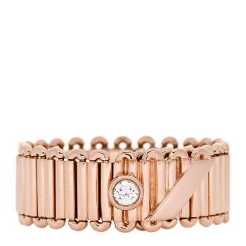 TIFFANY 18K Rose Gold Diamond Ribbon Ring 54 6.75