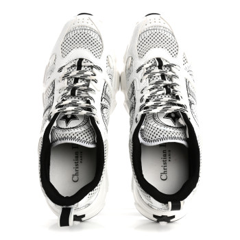 CHRISTIAN DIOR Technical Mesh Dior Chrono Sneakers 37 White Black