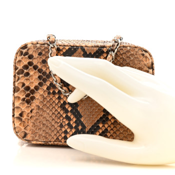 CHANEL Snakeskin Mini Shoulder Bag Beige