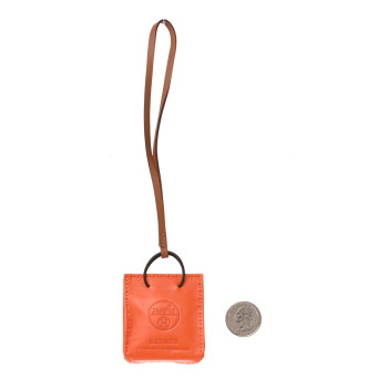 HERMES Milo Lambskin Swift Shopping Bag Charm Feu Gold