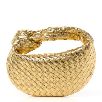 BOTTEGA VENETA Metallic Nappa Intrecciato Mini Jodie Gold