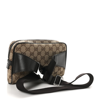 GUCCI Monogram Belt Bag Dark Brown