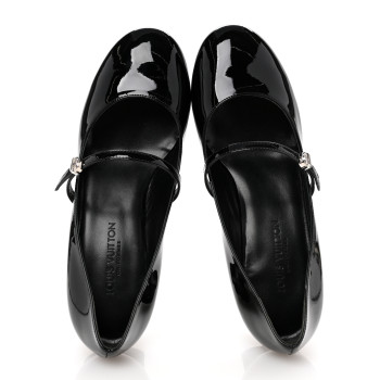 LOUIS VUITTON Patent Uniformes Silhouette 40mm Pumps 37 Black