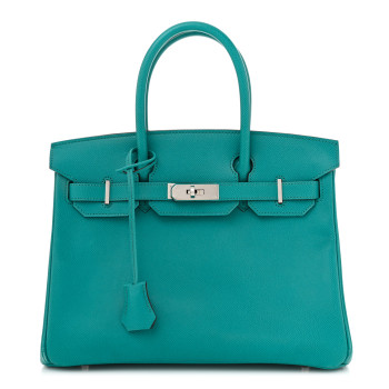 HERMES Epsom Birkin 30 Bleu Paon