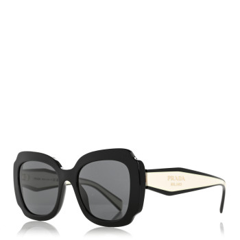 PRADA Acetate Square Sunglasses SPR 16Y White Dark Grey
