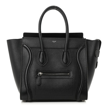 CELINE Drummed Calfskin Micro Luggage Black