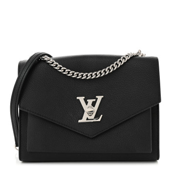 LOUIS VUITTON Soft Calfskin Mylockme Chain Bag BB Black