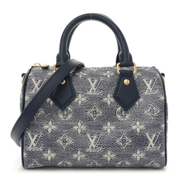 LOUIS VUITTON Monoglam Speedy Bandouliere 20 Blue