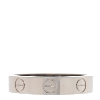 CARTIER 18K White Gold 3.5mm LOVE Wedding Band Ring 48 4.5