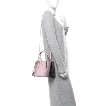 PRADA Saffiano Lux Ombre Small Galleria Double Zip Tote Gradient Pink