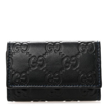 GUCCI Guccissima 6 Key Holder Case Black