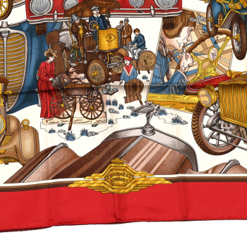 HERMES Silk Automobile Scarf 90