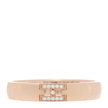 HERMES 18K Rose Gold Diamond Ever Herakles Wedding Band Ring 54 6.75